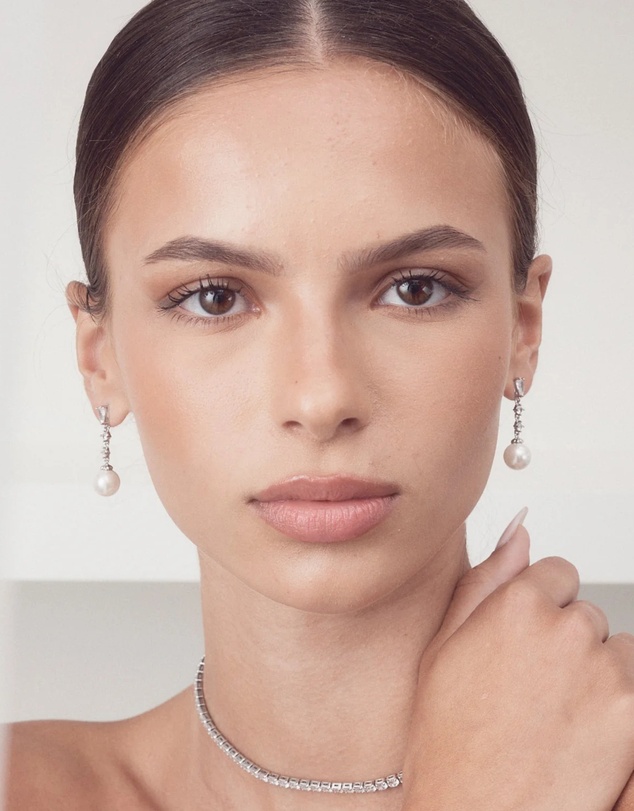 The White Collection - Tiffany - Modern Gold Bridal Necklace
