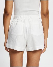 White By FTL - Rhonda Linen Shorts