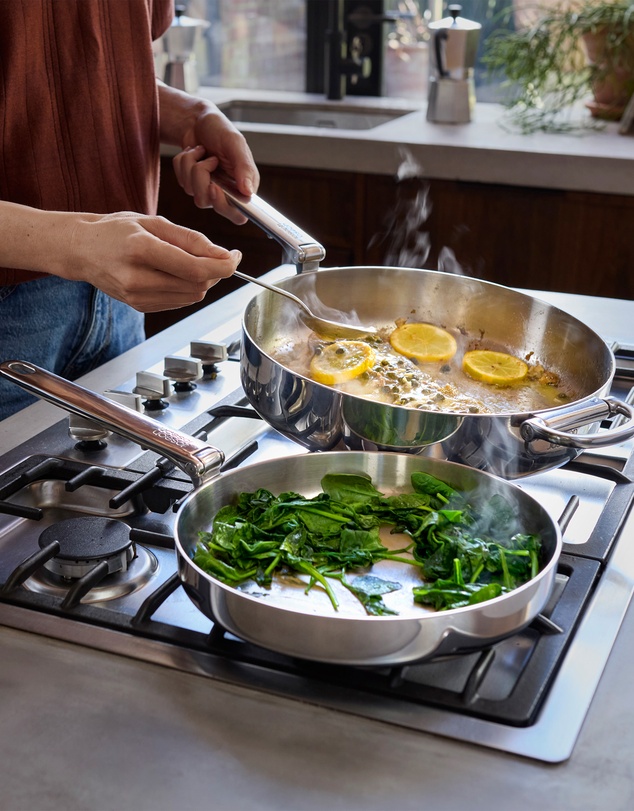 Joseph Joseph - Space Steel Stainless-steel Frying Pan with Folding Handle - 20cm