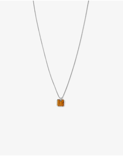 Michael Hill - Tiger’s Eye Square Pendant Necklace in Sterling Silver