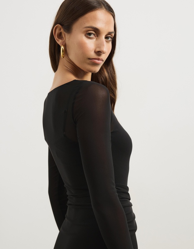 Atmos&Here - Dani Long Sleeve Mesh Midi Dress