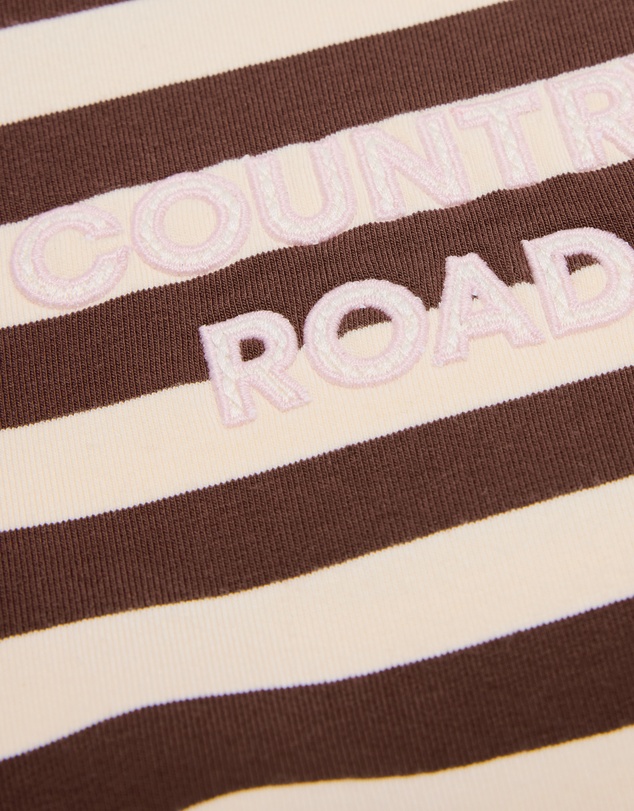 Country Road - Organically Grown Cotton Stripe Ruffle Sweat Dress