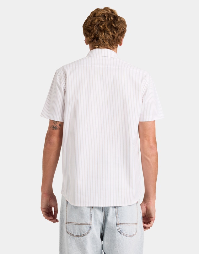 RVCA - Mens RVCA Pinstripe Short Sleeve Shirt