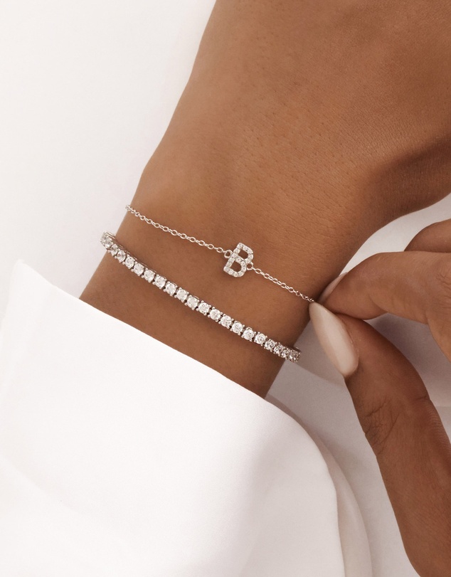 The Silver Collective - A-Z Letter Bracelet - S