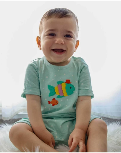 Purebaby - Fancy Fish Growsuit -Kids-Babies