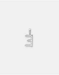 Zoe Olivia - 9K White Gold Lab Grown Diamond Initial E Pendant