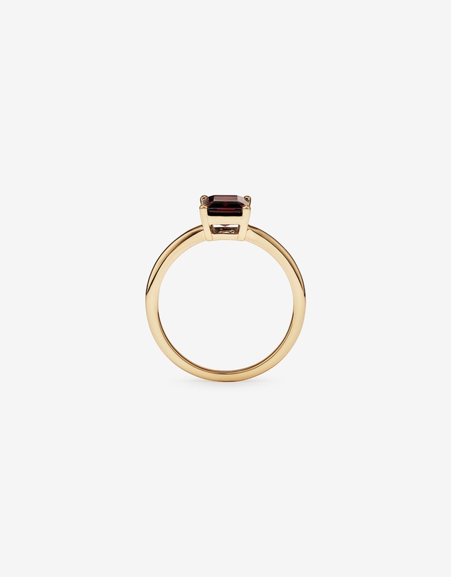 Michael Hill - Emerald Cut Red Garnet Gemstone Solitaire Ring in 10kt Yellow Gold