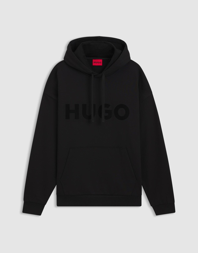 HUGO - Oversized-Fit Hoodie in Cotton Terry With Reflective Logo