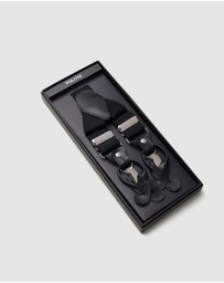 Politix - Leather Crosspatch Y-back Elastic Braces