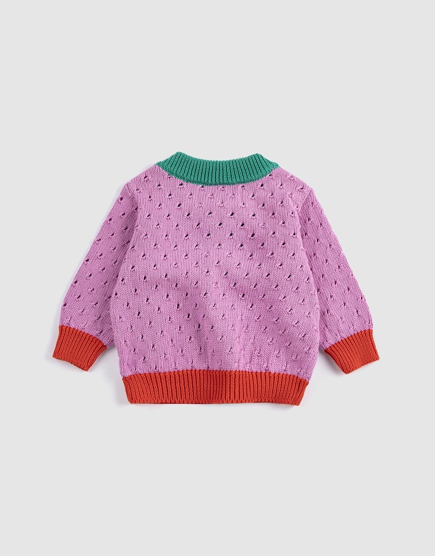 Bobo Choses - Colour Block Open Work Cardigan - Babies