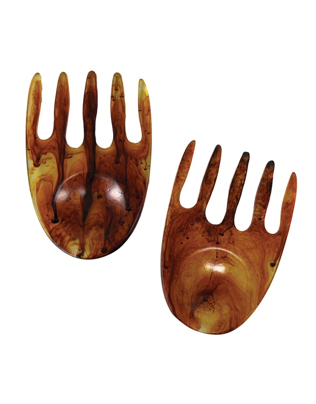 Urban Attitude - Urban Attitude SHELLY Salad Hands Servers Length 14cm, Width 9.3cm - Burnt Amber