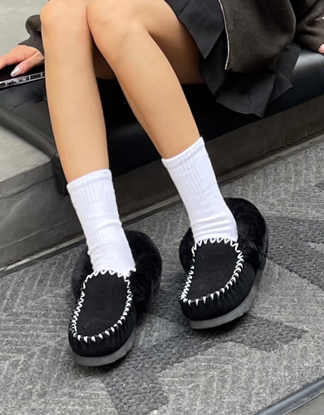 EVERAU - EverAU Ugg Popo Moccasin Sheepskin Upper Moccasins