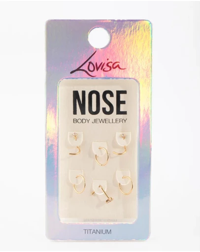 Lovisa - Titanium Diamante Nose Studs