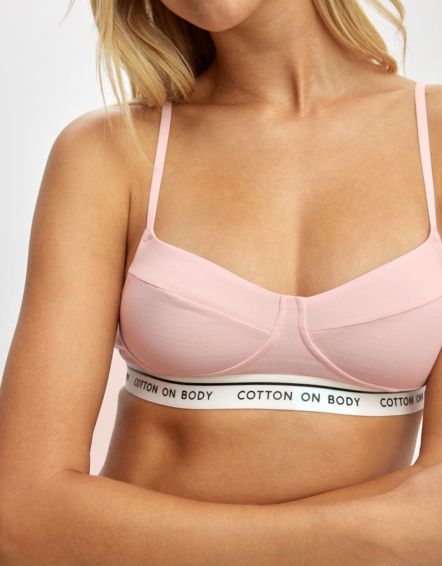 Cotton On Body - Branded Cotton Balconette Bralette