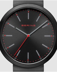 Bering - Bering Gents 41mm  Black Dial Black Silicon Strap Watch
