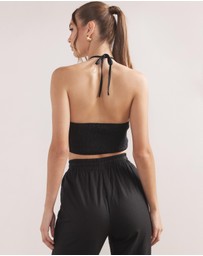 Dazie - Lovers Rock Linen Blend Halter Top
