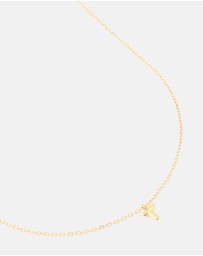 Lovisa - Waterproof Gold Plated Stainless Steel Mini Bubble Letter T Necklace