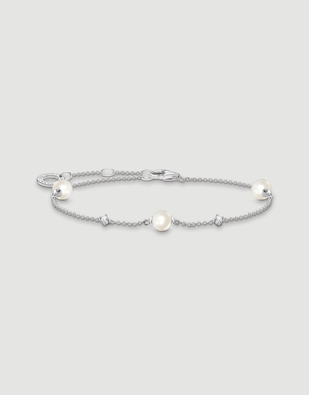 THOMAS SABO - Pearl Bracelet with White Stones Silver
