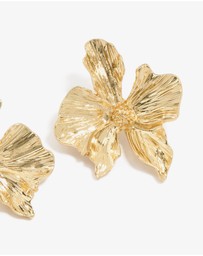 Lovisa - Gold Plated Organic Textured Flower Stud Earrings