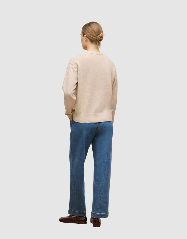 Trenery - Wool Cashmere Cable Detail Crew