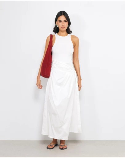AERE - Maelle Cotton Tank Midi Dress