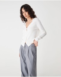 Forcast - Nicolette V-Neck Knit Cardigan