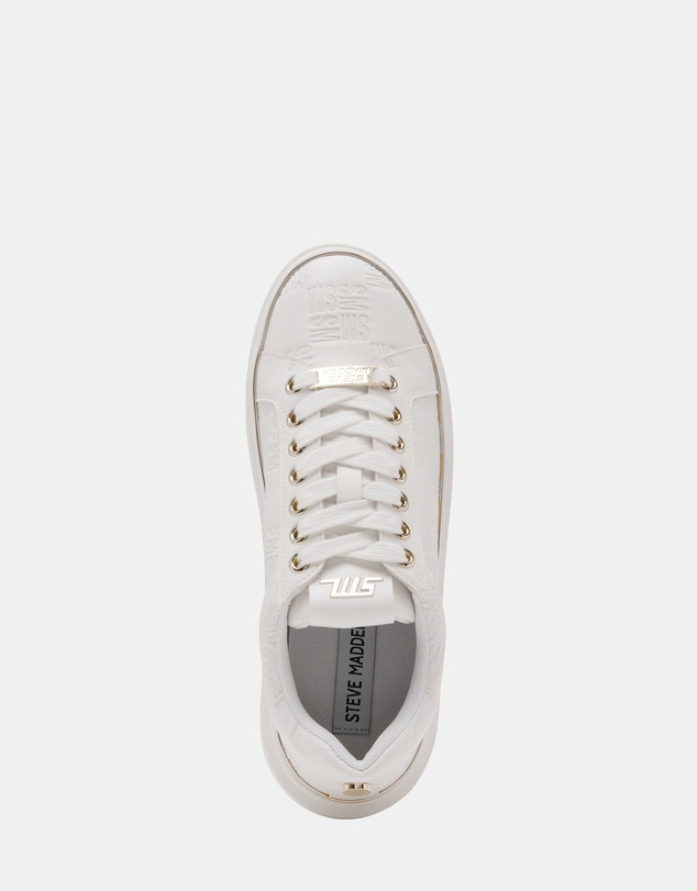 Steve Madden - On-Stage White/Gold Sneakers
