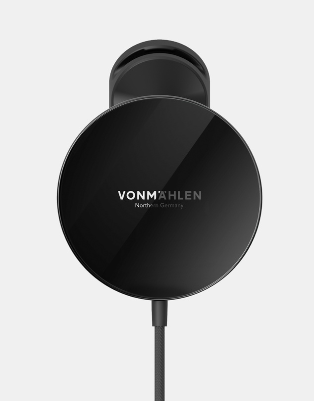 Vonmahlen - AURA Car - Universal Wireless Magnetic Charging Pad & Car Mount with Magnetic Ring Adapter