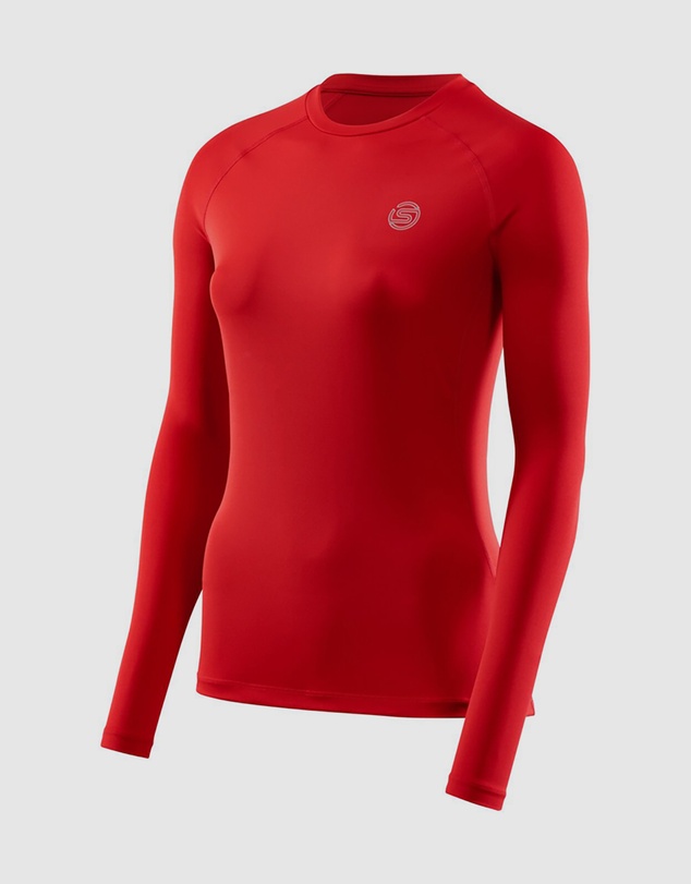SKINS - SKINS Compression Women's Series-2 Gym Clothing Long Sleeve Top Red