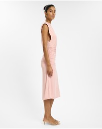 With Harper Lu - Structured Shoulder Midi Dress