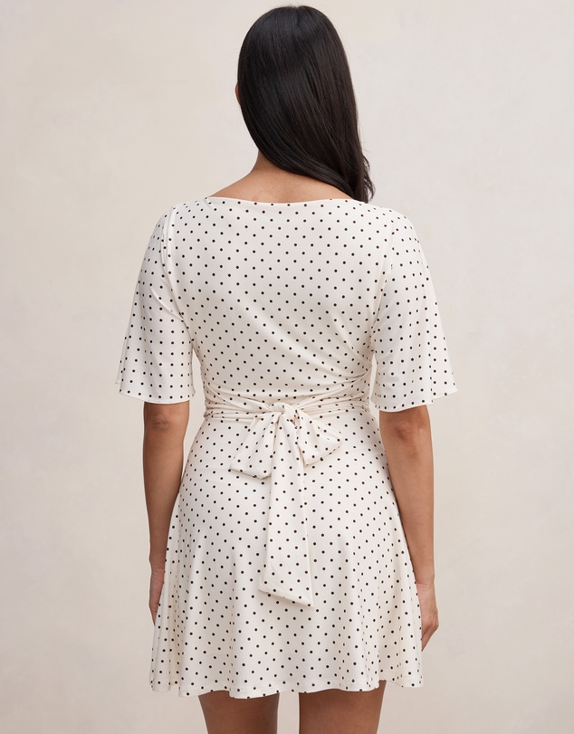 Forever New - Cora Flutter Sleeves Tie Mini Dress