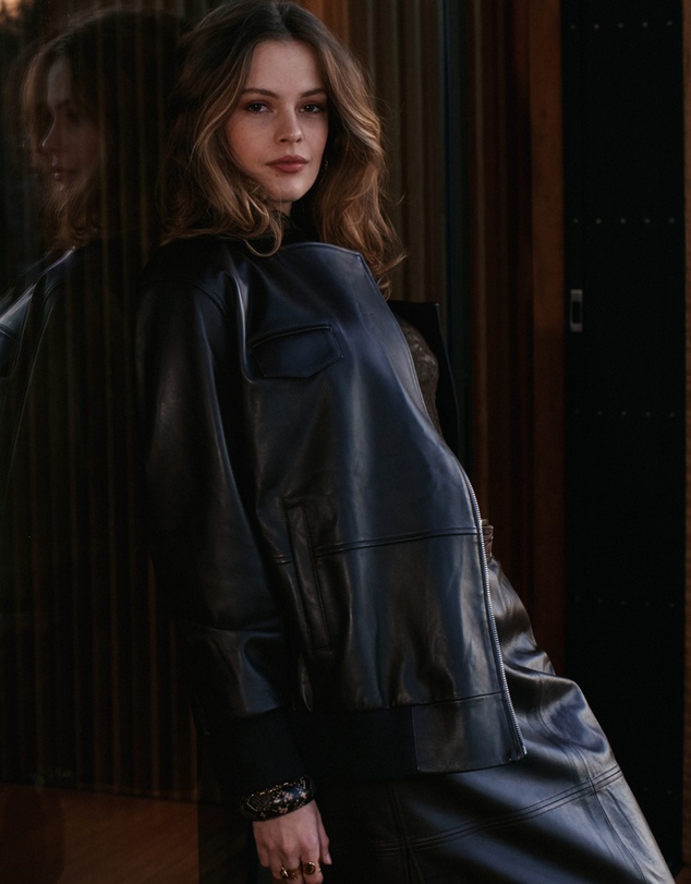 Belle & Bloom - Desert Moon Leather Bomber Jacket