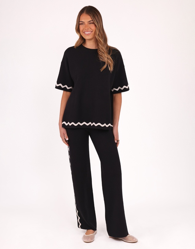 Petal & Pup - Vespa Knitted Tee - Black White