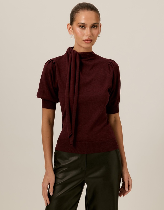 Tussah - Alice Neck Tie Knitted Top