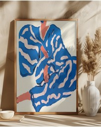 Olive et Oriel - Portrait Indigo Reverie by Roseanne Kenny Art Print
