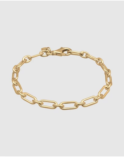 Kuzzoi - ICONIC EXCLUSIVE - Classic Oval Link Chain Bracelet in Gold-Plated 925 Sterling Silver