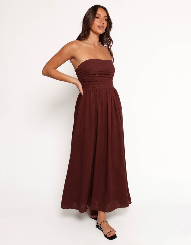 Petal & Pup - Kayt Strapless Dress - Chocolate Brown