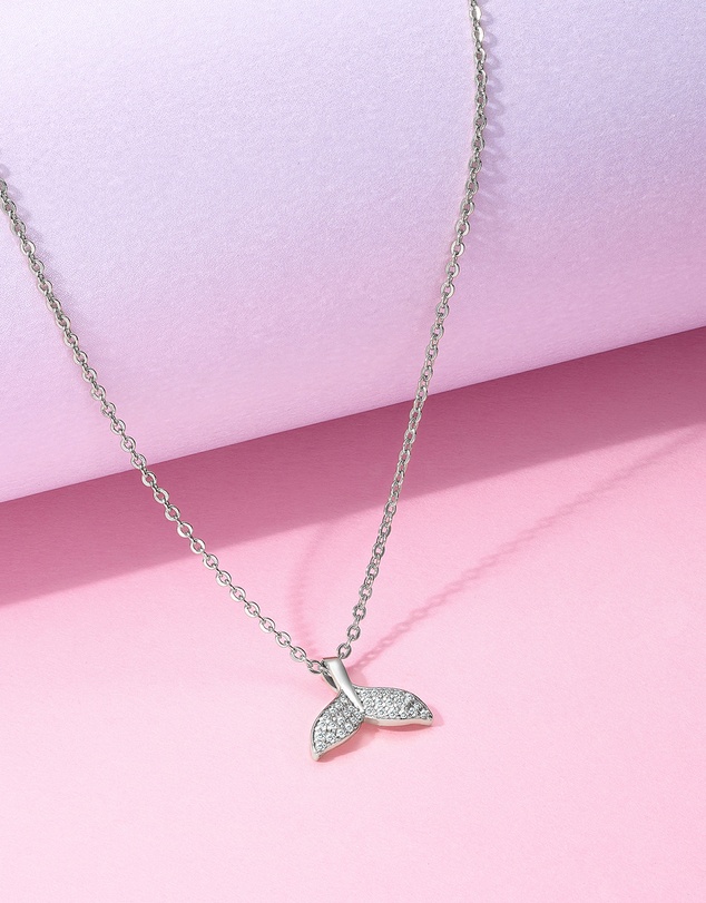 Mestige Kids - Mermaid Shimmer Necklace - Silver Plated