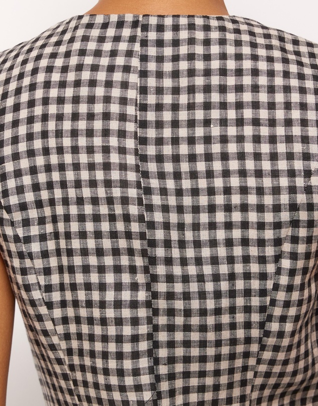 AERE - Isla Linen Gingham Vest