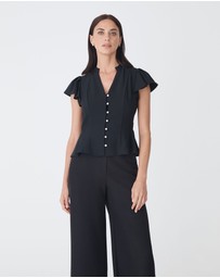 Forcast - Carissa Gathered Sleeve Top