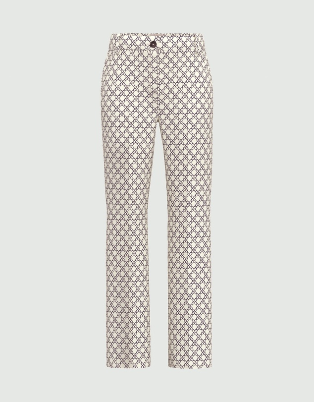 Emme - Cream Printed Trousers