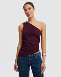 Cotton On - Stud Trim Asym Knit Top