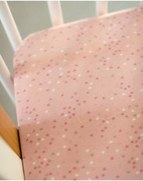 Kynd Baby - Fitted Cot Sheet in Pink Heart