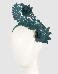 Max Alexander - Teal Lace Crown Headband Fascinator