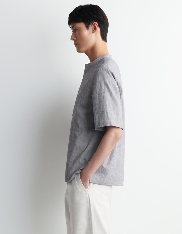 COS - Relaxed-Fit Seersucker Grandad-Collar Shirt