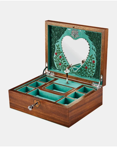 Wolf - Wolf Ballet Musical Jewellery Box Sleeping Beauty Walnut Wood
