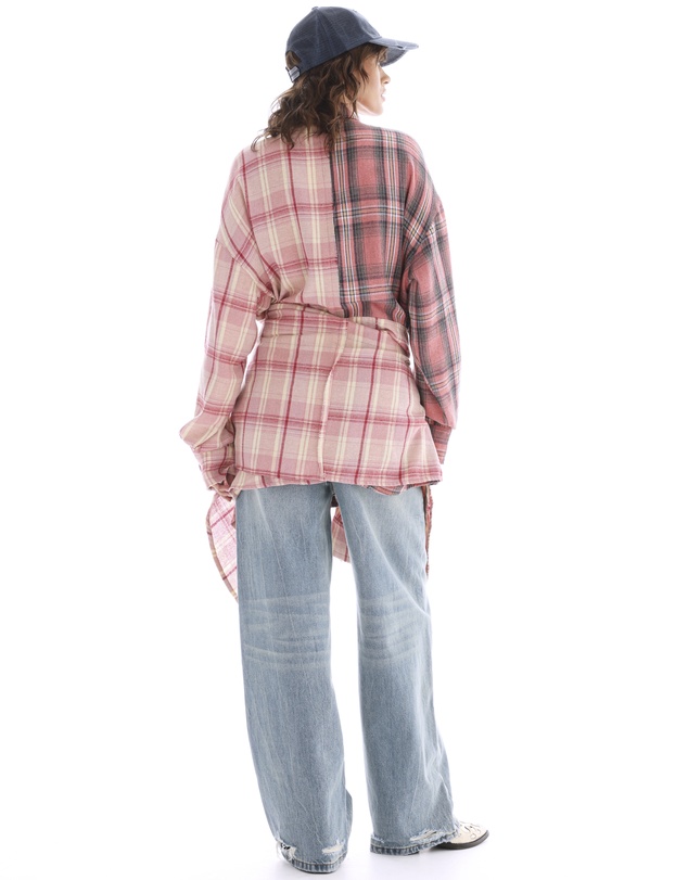 THE TALES - Tied Up Pre Styled Flannel Shirt Dress