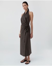 St. Agni - Halter Wrap Backless Dress
