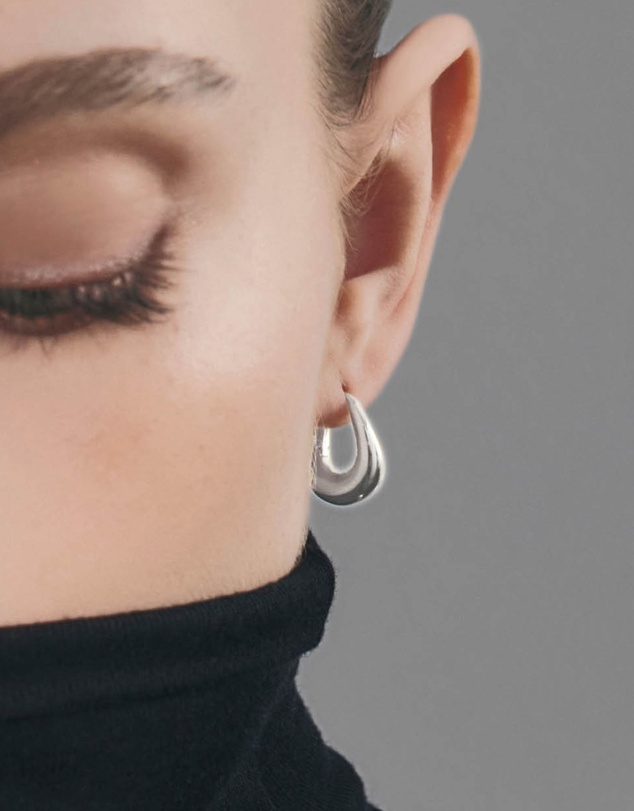 SAINT VALENTINE - Verso Mini Hoops - Silver