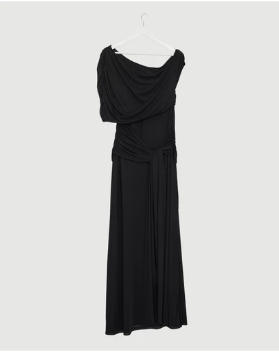 Revibe - Repaired CHANCERY Margot One Shoulder Drape Maxi Dress - AU 14